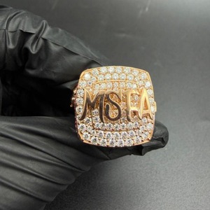 Hip Hop Custom Name <b>Iced</b> Out <b>Ring</b> Rose Gold Plated Personalized Moissanite Statement Jewelry Gift for Men and Women - Product Image 3