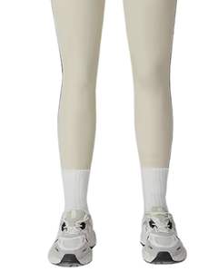 <b>Women</b> Beige Black Contrast Sports Bra And High Waist <b>Leggings</b> Set Stretch Yoga Fitness Gym Workout Wear Custom OEM Wholesale - Product Image 6