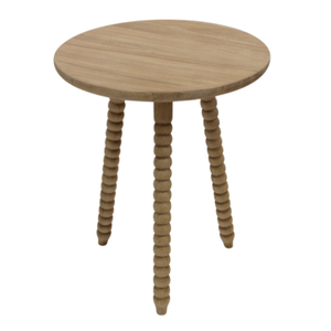 Mesa Auxiliar de Madera Maciza de Mindi de la Colección Bobby de Mebel International, Acabado Natural, Muebles Minimalistas para Dormitorio, Sala de Estar - Product Image 4