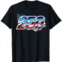Camiseta de Hombre para el 4 de Julio de EE. UU., 250 Aniversario 1776-2026, Personalizada con Serigrafía, Tejida, 100% Algodón Transpirable