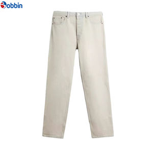 Jean évasé vintage coupe ample personnalisé pour homme, jean empilé en denim de haute qualité, pantalon en denim vierge ample pour homme 2025 - Product Image 2