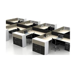 Estaciones de Trabajo Modulares de Madera Contemporáneas para Oficinas, con Divisiones de Baja Altura y Diseño Minimalista Integrado - Product Image 1