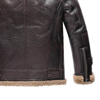 Veste en cuir et fourrure Sherpa pour homme de qualité supérieure, manteau d'hiver de luxe, doublure douce écologique de haute qualité, couleur unique, personnalisation sur le devant