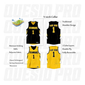 Camiseta de Baloncesto de Malla de Poliéster de Calidad Superior en Oferta, Camisetas de Baloncesto con Nombre de Equipo Impreso OEM, Sublimación y Bordado - Product Image 2