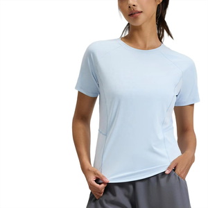 Camisetas Deportivas Ligeras de Verano para Mujer, de Secado Rápido, Transpirables, Ecológicas, de Nailon/Algodón, Antibacterianas, Cuello Redondo, Manga Corta - Product Image 5