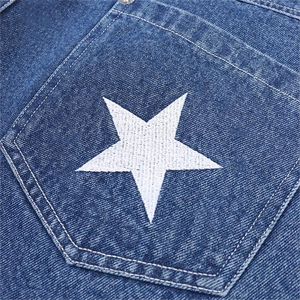 Manufactory Cotton Embroidery <b>Men</b> Denim Shorts Custom logo Washed Printing <b>Jean</b> Shorts Casual Straight Loose Jorts for <b>Men</b> - Product Image 5