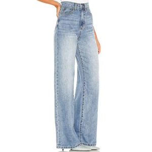Pantalones vaqueros de mujer de pierna ancha, corte holgado, lisos, de invierno, tejidos, de cintura media, con lavado efecto nieve, al por mayor, al mejor precio - Product Image 6