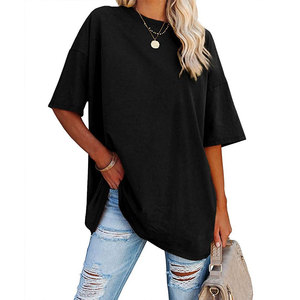 T-shirt unisexe à manches courtes, coupe classique, couleur unie, col en V, jersey de coton, écologique, plissé, printemps-été, décontracté, basique - Product Image 2