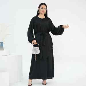 Abaya Moderna Informal de Corte Regular para Mujer, Cómoda, Larga hasta el Suelo, de Manga Larga, Vestido Islámico Modesto para el Día a Día - Product Image 1
