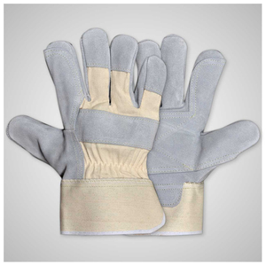 Gants de travail en cuir blancs et rouges, longueur poignet, élastiques, pour sports de plein air, hiver, style uni - Product Image 3