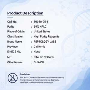 Peptology Labs GHK CU 100 มก. ความบริสุทธิ์สูง 99% ความบริสุทธิ์แบบ HPLC ผงไลโอฟิไลซ์สีน้ำเงิน สำหรับใช้ในห้องปฏิบัติการ สารเคมี ไม่ใช่สำหรับมนุษย์/สัตว์ - Product Image 3