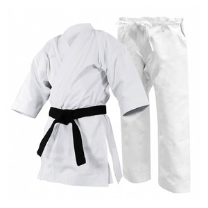 Kimono de Karate Personalizado en Blanco y Negro, 8-14 oz, Mezcla de Algodón, Transpirable, de Secado Rápido, Unisex, para Adultos, Bordado 3D, Corte Holgado, Estilo Kimono - Product Image 1