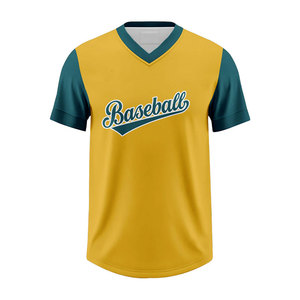 T-shirts de sport personnalisés pour hommes, col en V, manches courtes, jaune-vert imprimé, respirants, coupe régulière, pour équipes - Vente en gros - Product Image 3