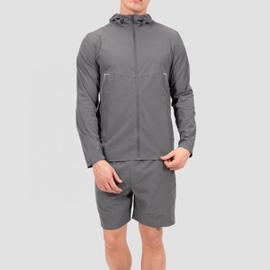 Men's <b>Waterproof</b> <b>Jacket</b> with Zipper Closure Stand Collar Front Pocket OEM Service Gray Casual Autumn Wear - Product Image 1