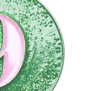 Pretty Girl Number 9 Lapel Pin Green <b>Pink</b> <b>Glitter</b> Round Number Brooch Elegant Women Fashion Accessory for Events Gifts - Product Image 2