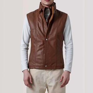 Chaleco de cuero para hombre, estilo casual, sin mangas, para club de motociclistas, personalizable, en oferta, el mejor chaleco de cuero para motociclistas. - Product Image 3