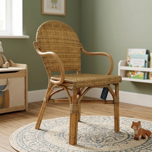Nouvelle chaise de bistrot moderne et minimaliste en rotin brun naturel, fauteuil pour café français, restaurant, terrasse, mobilier d'extérieur - Product Image 2