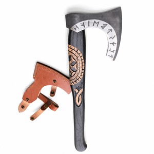 Hacha de Corte Industrial Jexmoo de Acero al Carbono de 3 5/8 Pulgadas con Mango de Palisandro Barba y Funda de Cuero, Modelo JX-DA25285, 2kg - Product Image 6