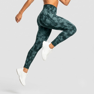 Leggings Tie Dye taille haute, longueur intégrale, imprimé sportif, leggings pour femmes, extensibles, respirants, séchage rapide, toutes saisons - Product Image 2