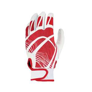 Custom Full Finger Leather Baseball Gloves Pitcher Right-Handed <b>White</b> Navy Stars Digital Print Non-Slip Hook Loop Closure Adults - Product Image 2