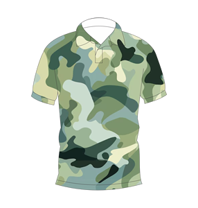 เสื้อโปโลผู้ชายสีเขียวอมฟ้าเทา ลายพิมพ์นามธรรม แขนสั้น สวมใส่สบาย เหมาะสำหรับเล่นกอล์ฟ  รับสั่งพิมพ์ลายตามต้องการ แฟชั่นทันสมัย - Product Image 4