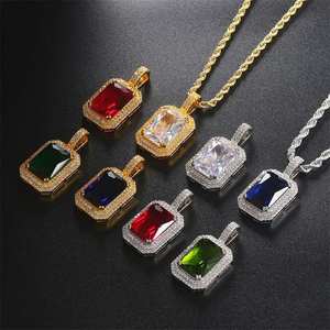 Pendentif de fête unisexe Luxira, style hip-hop, en strass de cristal, plaqué argent, moissanite, personnalisé, multicolore, le plus vendu - Product Image 1