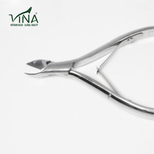 Pinza para cutículas de doble filo de acero plateado con diseño de mandíbula redonda para el mantenimiento de la piel y las uñas de los dedos, de acero inoxidable, con diseño de mandíbula - Product Image 5