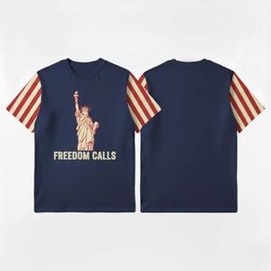 Camiseta de Hombre con Estampado Gráfico Minimalista, Manga Corta, Algodón Premium, Corte Ajustado, Informal, para Verano - Product Image 3