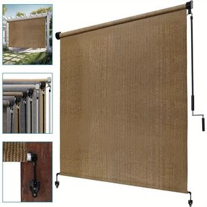Esterno Cordless UV protezione avvolgibile parasole schermo per giardino cortile Pergola Privacy protezione solare tenda per cortile - Product Image 6