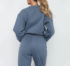 Ensemble 2 pièces mode automne 2026 pour femme : Sweat-shirt oversize et pantalon de jogging ample avec poches pour tenues décontractées - Product Image 4