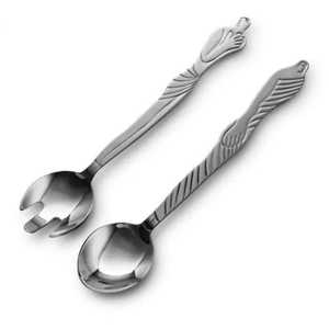 Metal Decorative Salad <b>Servers</b> with Handmade Unique Hanging Serving Spoon Antique Design End Handle Salad <b>Server</b> Spoon Set - Product Image 3