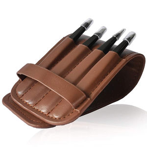 Kit de pinces à épiler pour sourcils en gros, couleur noire, en acier inoxydable allemand, pointe inclinée, avec étui ANAAIF - Product Image 2