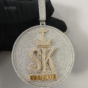 Colgante de Moissanita VVS de Lujo Certificado Unisex con Corona de Rey Chapado en Oro de Plata Esterlina 925 Personalizado Estilo Hip Hop - Product Image 2