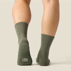 Calcetines Deportivos Personalizados al por Mayor, de Algodón, Color Verde Salvia, con Logotipo, Antideslizantes, Absorbentes de Sudor, Transpirables, sin Costuras - Product Image 3