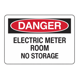 Panneau de signalisation de sécurité industrielle en PVC - Interdiction d'entretenir des objets dans la salle du compteur électrique - Pour zones de travail - Product Image 1