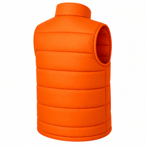 Custom <b>Men</b> Puffer <b>Vest</b> Full Zip Stand Collar Padded <b>Vest</b> Horizontal Quilted Pockets Winter Sleeveless Jacket Polyester/Cotton - Product Image 6