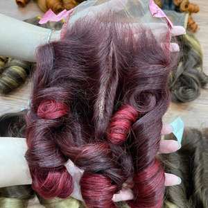 Proveedor de Cabello Natural, Cabello Rizado con Volumen, Trama de Cabello Doble, Paquetes de Cabello Natural, Color Borgoña Natural - Product Image 3