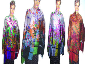 Écharpes en soie viscose à motifs floraux imprimés numériquement, écharpes longues de haute qualité, 100% pure soie, pour femmes, été, vente en gros - Product Image 5