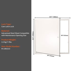 Pannello di Accesso per Controsoffitto in Acciaio Rinforzato 24 X 24 Pollici, per Impianti Idraulici, Ancoraggi per Cartongesso Inclusi - Product Image 4