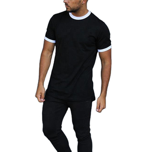 T-shirt blanc en coton à manches courtes pour homme, coupe classique, col rond, décontracté, logo tricoté sur le devant, 180g, couleur unie, design épuré, écologique - Product Image 4
