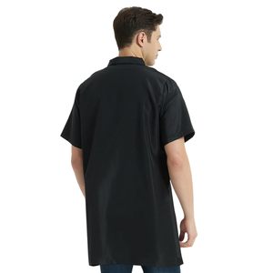 2025 Veste de barbier à manches courtes pour hommes noirs personnalisés manteau de travail lavable en Machine taille L - Product Image 4