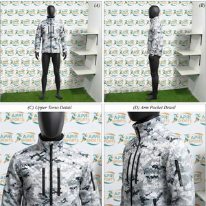 Contrast Color Double Panels Hiking <b>Camping</b> Long Sleeve Hooded Outerwear Jackets Breathable Zipper Up Softshell Jacket Men - Product Image 6
