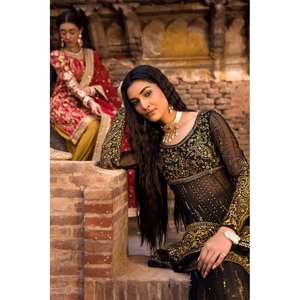 Salwar Kameez en soie de créateur - Ensemble haut et bas pour soirée avec dupatta, taille XL - Product Image 3