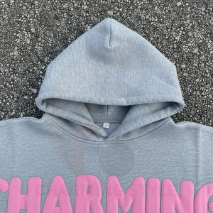 Sweat-shirt à capuche pour homme de haute qualité, personnalisé, avec impression 3D en relief du logo sur le devant, décontracté, uni, 100% coton, impression DTG - Product Image 4