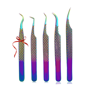Pinces à cils en acier inoxydable avec revêtement couleur personnalisé, pointe polie, toutes couleurs et tailles disponibles - Product Image 1