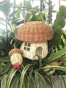 Wholesale Rattan Mushroom <b>Storage</b> <b>Basket</b> Handmade Woven Organizer <b>with</b> <b>Lid</b> and Handle for Kids Toys Nursery Bedroom Home Decor - Product Image 5