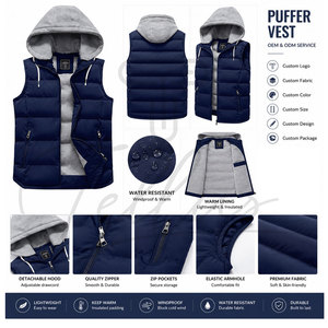 Chaleco Acolchado Sin Mangas para Hombre, Modelo 2026, Casual, Impermeable, Cortavientos, Transpirable, 100% Poliéster, Ropa de Invierno - Product Image 6