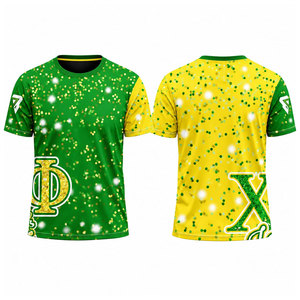 เสื้อยืดแขนสั้นสีเขียวสำหรับผู้ชาย Chi Eta Phi พิมพ์ลายแบบ Sublimation ทรงปกติ สวมใส่สบาย คอกลม ผ้าถักโพลีเอสเตอร์ - Product Image 4