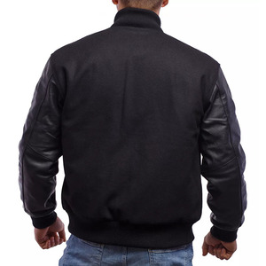 Baseball <b>Jacket</b> Letterman Varsity <b>Jacket</b> for Men Best Quality With Wool Body <b>Leather</b> Sleeves OEMODM - Product Image 2
