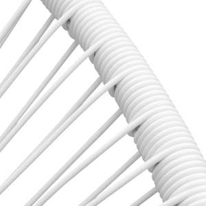 Chaise de jardin en rotin PE blanc de résistance moyenne avec structure en acier thermolaqué, mobilier d'extérieur durable - Product Image 4